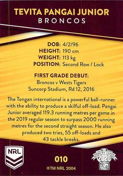 2020 NRL Traders #010 Tevita Pangai Junior Back